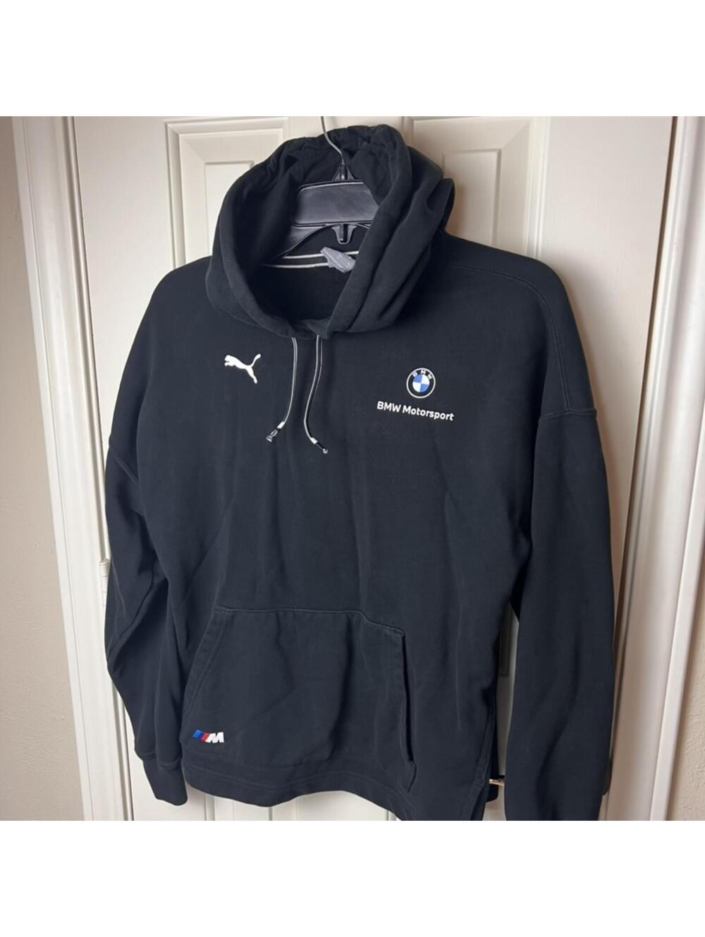 Puma BMW M Motorsport Hoodie Womens Black Pullover Logo Sweatshirt Small